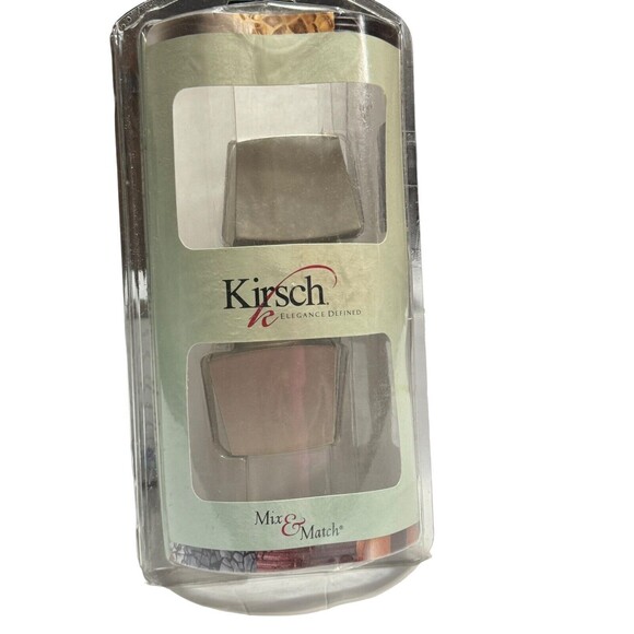 NEW Kirsch Brushed Nickel Squareish 1 3/8" Pole Finials 1 Pair - Picture 1 of 12